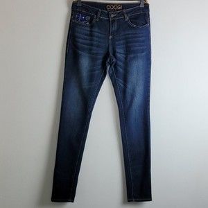 Coogi embroidered pockets skinny jean Sz 7/8 Mid rise